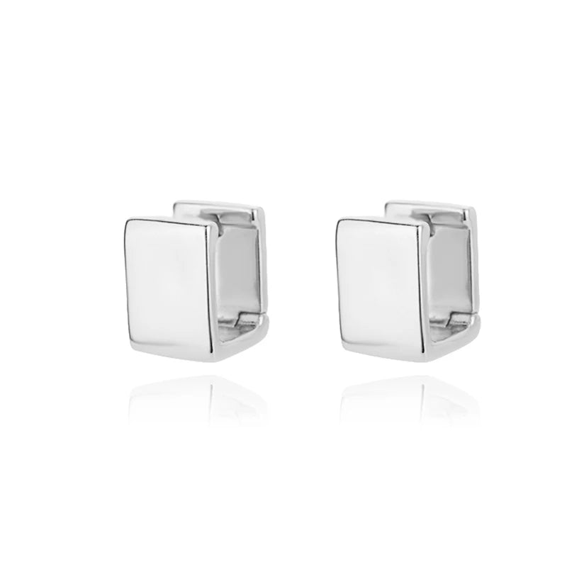 Brinco Click Quadrado folheado em ouro 18K