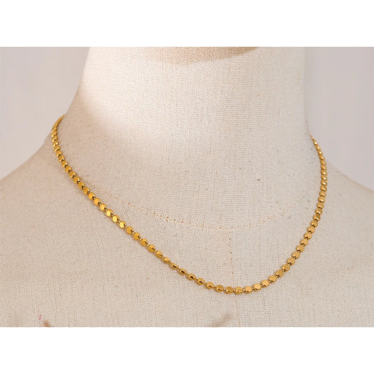 Yhpup Exquisite Stainless Steel Bright Square Chain Collar Necklace 2024 New Style 18K Real Gold Plated Daily Fashion Jewelry