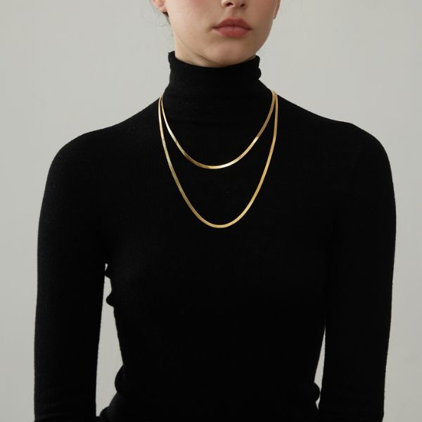 Colar Triplo Fio folheado em ouro 18k