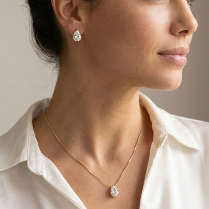 Colar Cristal Banhado em Ouro 18k