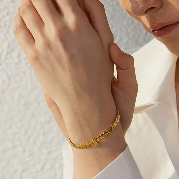 Pulseira de Corrente com Pedras de Zircônia