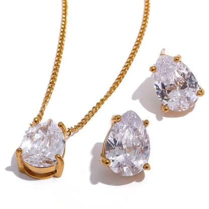 Colar Cristal Banhado em Ouro 18k