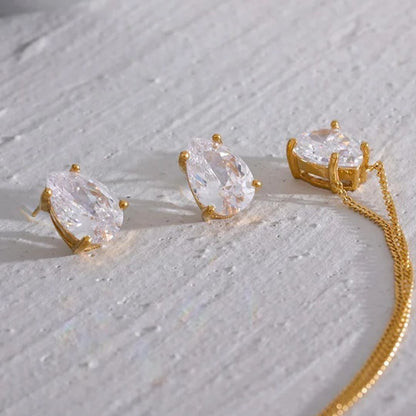 Colar Cristal Banhado em Ouro 18k