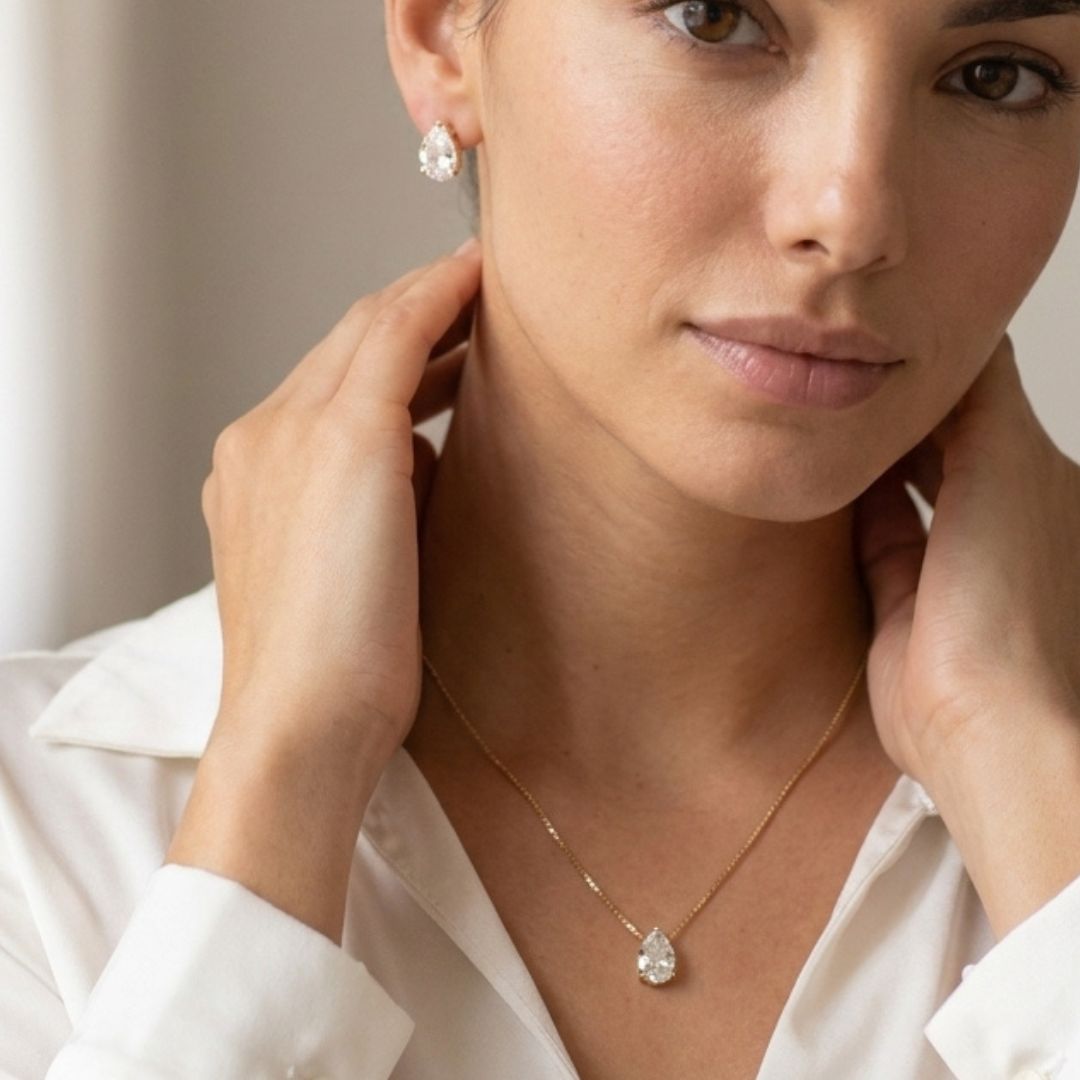 Colar Cristal Banhado em Ouro 18k