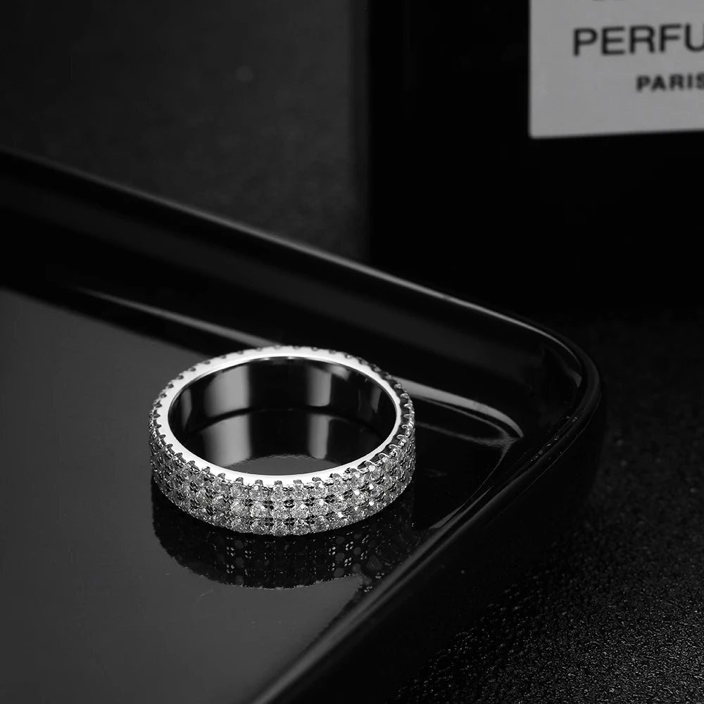 Anel Triplo Moissanite