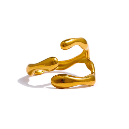 Anel Irregular, folheado em ouro 18k