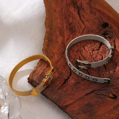 Pulseira Formato Cinto, folheado em ouro 18K