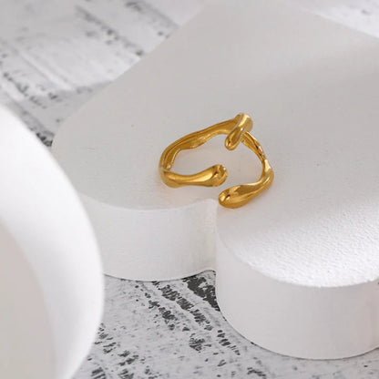 Anel Irregular, folheado em ouro 18k