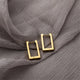 Brinco Click Retangular folheado em ouro 18K