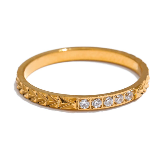 Anel porta aliança, folheado em ouro 18k