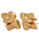 Yhpup Waterproof 316l Stainless Steel Flower Gold Color Big Stud Earrings Metal High Quality Fashion Statement Jewelry Women