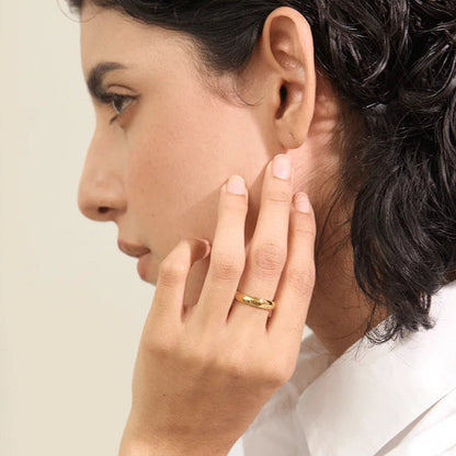 Anel classico, folheada em ouro 18K