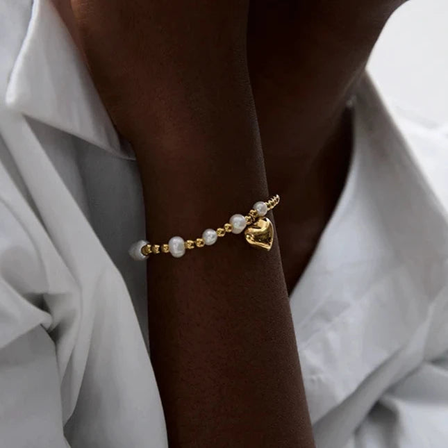 Pulseira mini Esfera com Pingente Coração