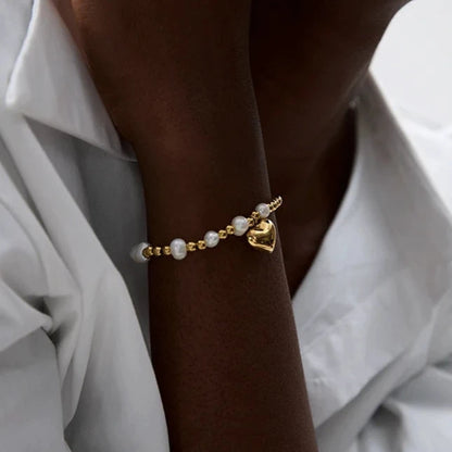 Pulseira mini Esfera com Pingente Coração
