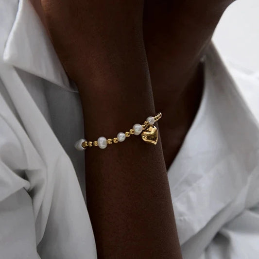 Pulseira mini Esfera com Pingente Coração