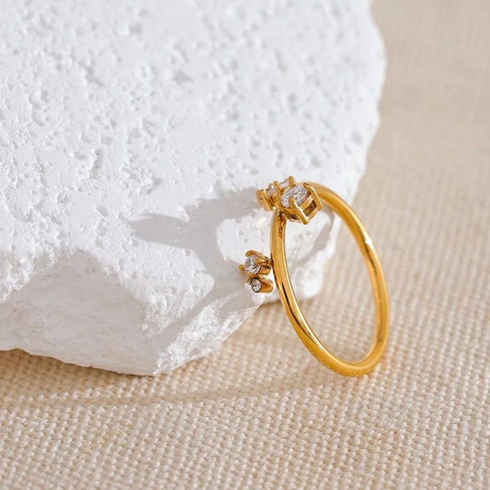 Anel Melinda Folheado em Ouro 18K