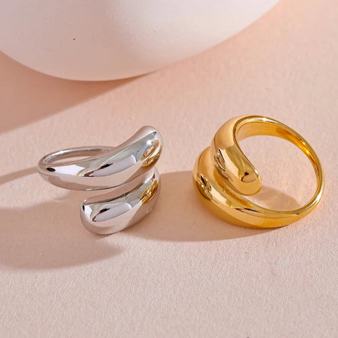 Anel Melissa, folheado em ouro 18K