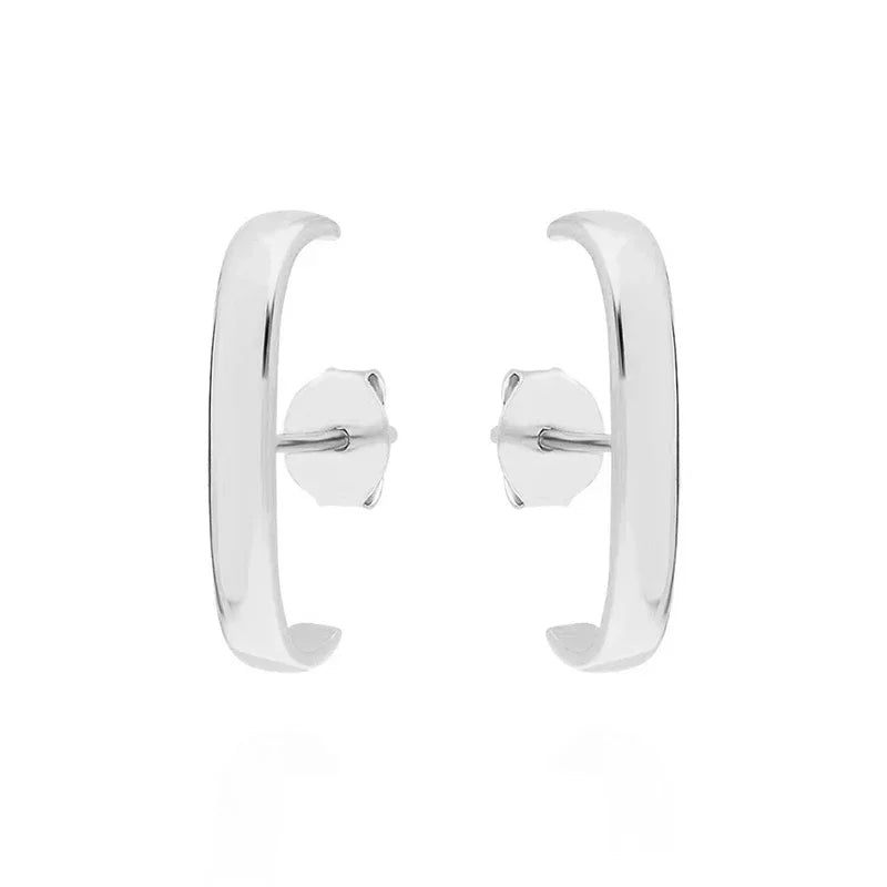 Brinco Duplo Formato C, folheado em ouro 18k