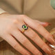 Anel Agata folheado em ouro 18K