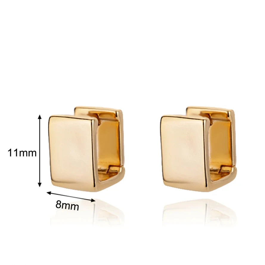 Brinco Click Quadrado folheado em ouro 18K