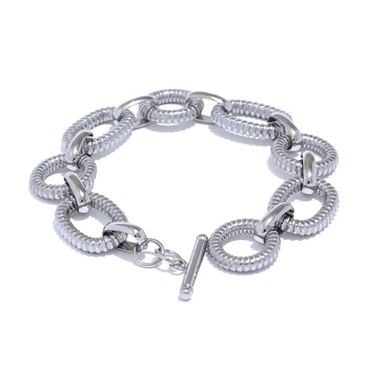 Pulseira Argola Textura, folheado em ouro 18k