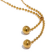 Yhpup Stainless Steel Round Beads Short Chain Stylish Necklace Women Gold Silver Color Metal Rust Proof Chic Korean Jewelry Gift