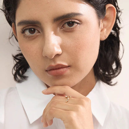 Anel Melinda Folheado em Ouro 18K