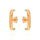 Brinco Duplo Formato C, folheado em ouro 18k