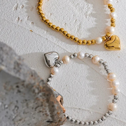 Pulseira mini Esfera com Pingente Coração