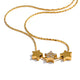 Colar com Três pingentes Estrela, folheado em ouro 18K