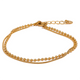 Yhpup Stainless Steel Flat & Bead Chains Double Layer Fashion Bracelet Bangle Men Women Charm Summer Beach Trendy Chic Jewelry