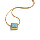 Colar com Pingente Quadrado, Folheado em Ouro 18K
