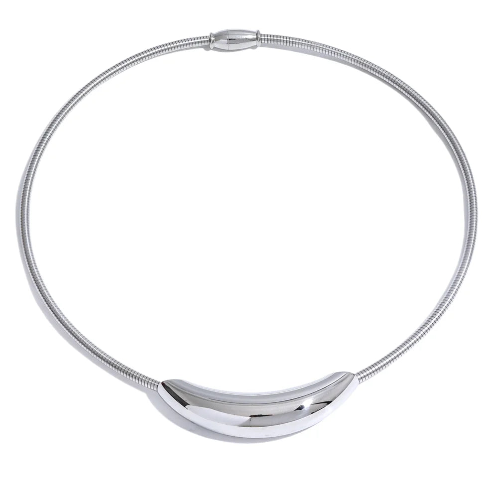 Yhpup Waterproof Stainless Steel Popular Choker Light Necklace Women Statement Metal 18K Gold Plated Trendy Fashion 2023 Jewelry