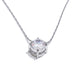 Yhpup Korean Chic Stainless Steel Shiny Cubic Zirconia Cast Delicate Necklace Pendant for Women Daily Waterproof Basic Jewelry