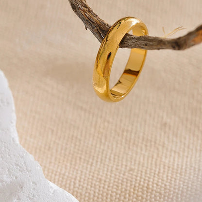 Anel classico, folheada em ouro 18K