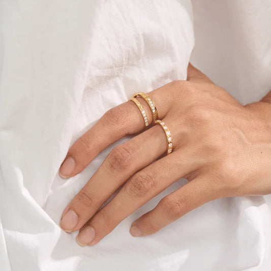 Anel porta aliança, folheado em ouro 18k