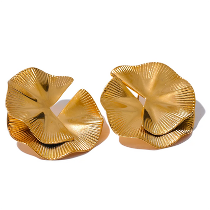 Brinco Ondas, folheado em ouro 18K