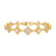 Pulseira Trevo Cravejo, Folheado em Ouro 18K