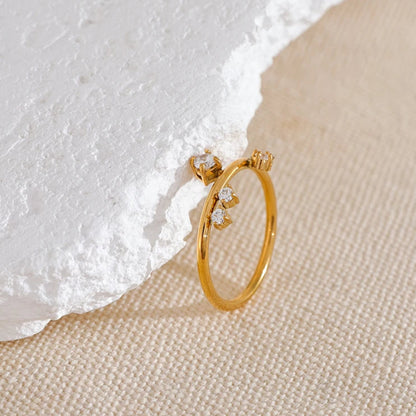 Anel Melinda Folheado em Ouro 18K