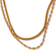 Yhpup Tarnish Resistant Stainless Steel Chic Beads Chain Double Layered Overlay Exquisite Necklace Collar Jewelry Wholesale Gift