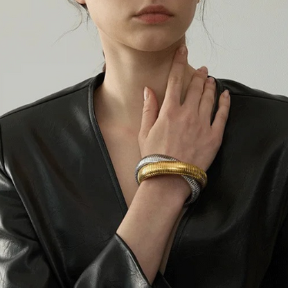 Pulseira Elastano Ouro e Prata