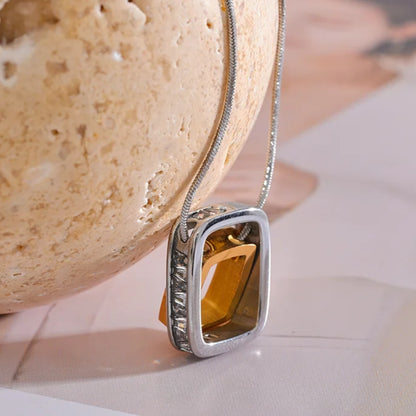Colar pingente duplo Forever, folheado em ouro 18K