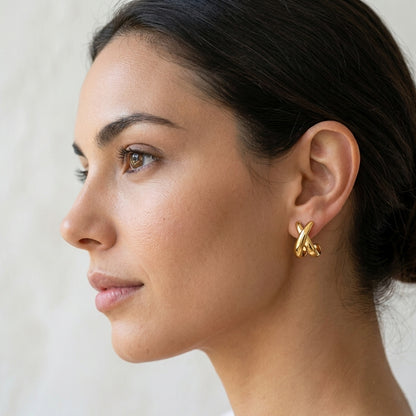 Brinco Riviera Folheado em Ouro 18k