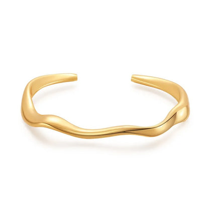 Bracelete Minimalista Design Irregular Folheado em ouro 18k